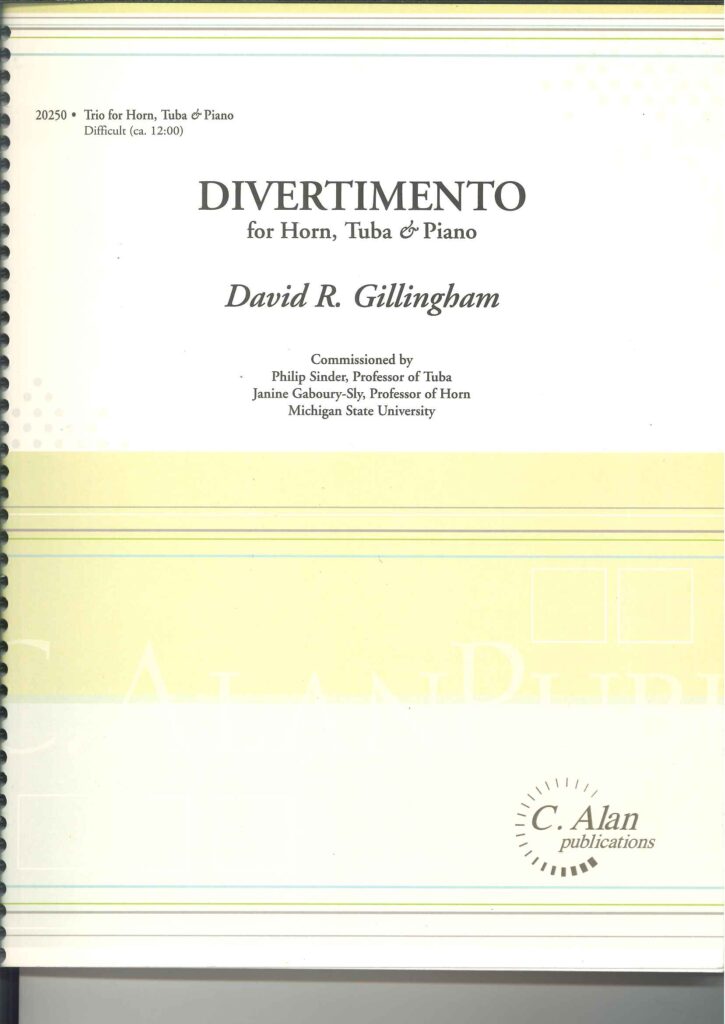 金管アンサンブル譜（Hr/Tuba/Piano）「ディヴェルティメント/ギリングハム」