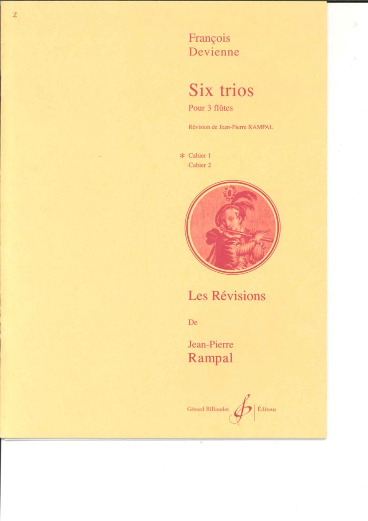 フルート三重奏譜「6つの三重奏曲（パート１）」/ドヴィエンヌ作曲