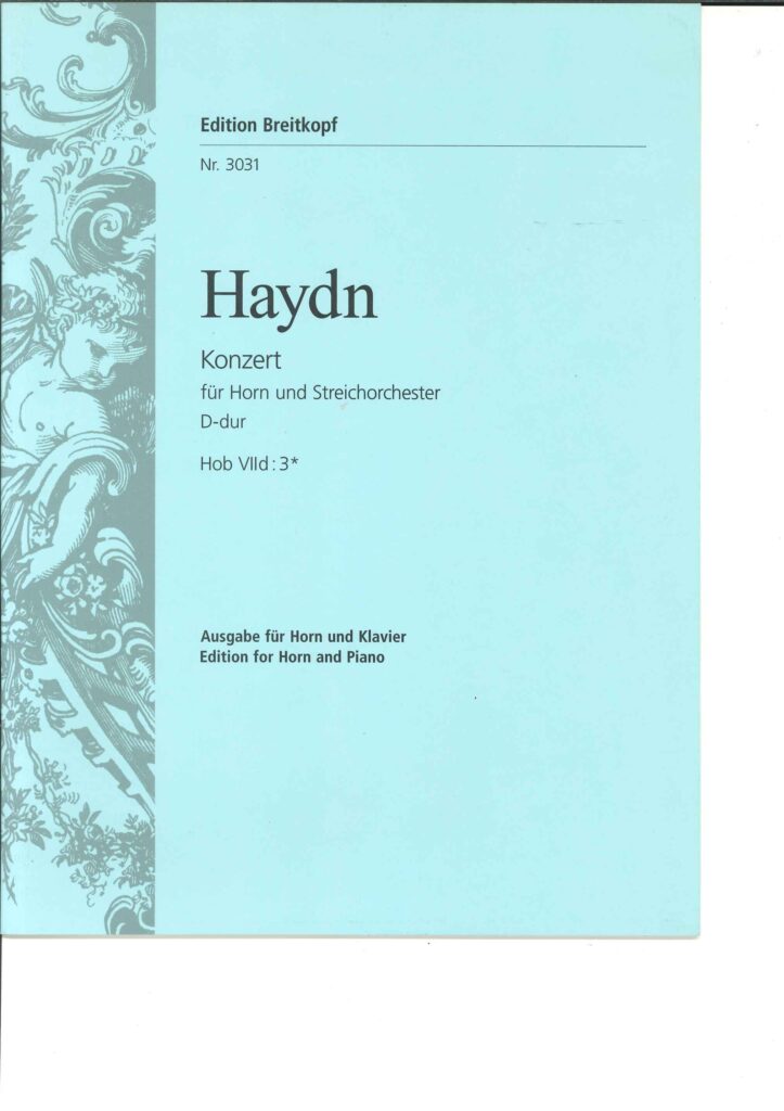 フレンチホルン用ソロ譜「協奏曲第1番ニ長調」ハイドン作曲