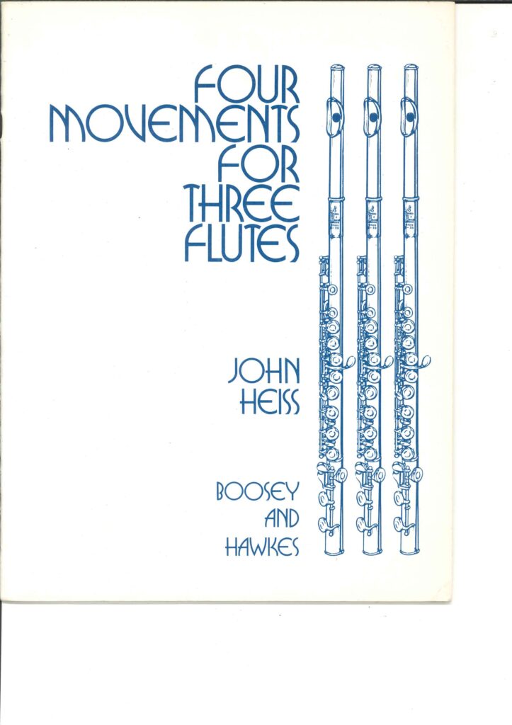 フルート三重奏譜 ジョン・ハイス作曲「フルートのための4つの楽章」